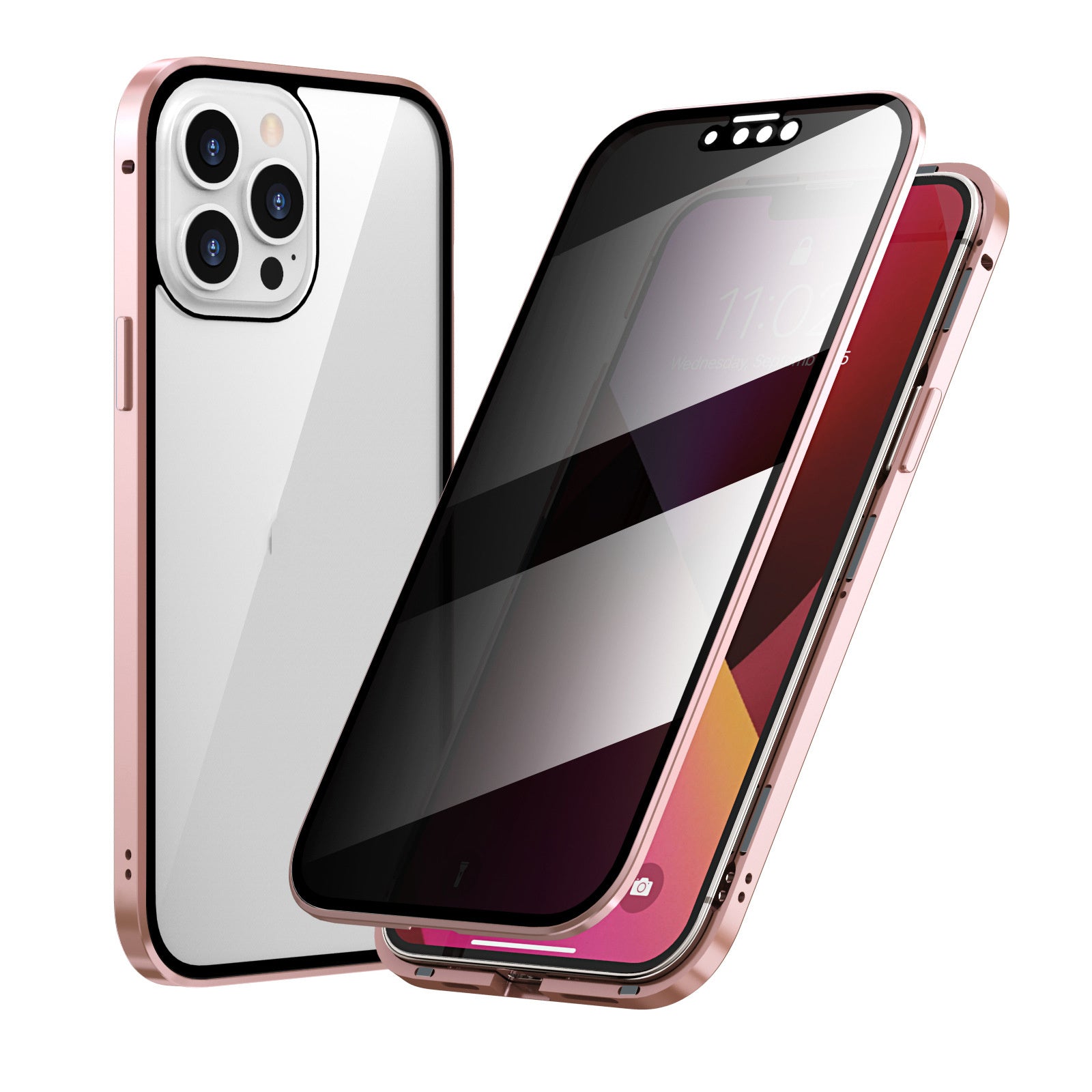 Privacy-proof Magneto Phone Case Double Sided Metal Frame Privacy-proof Magneto Phone Case Double Sided Metal Frame